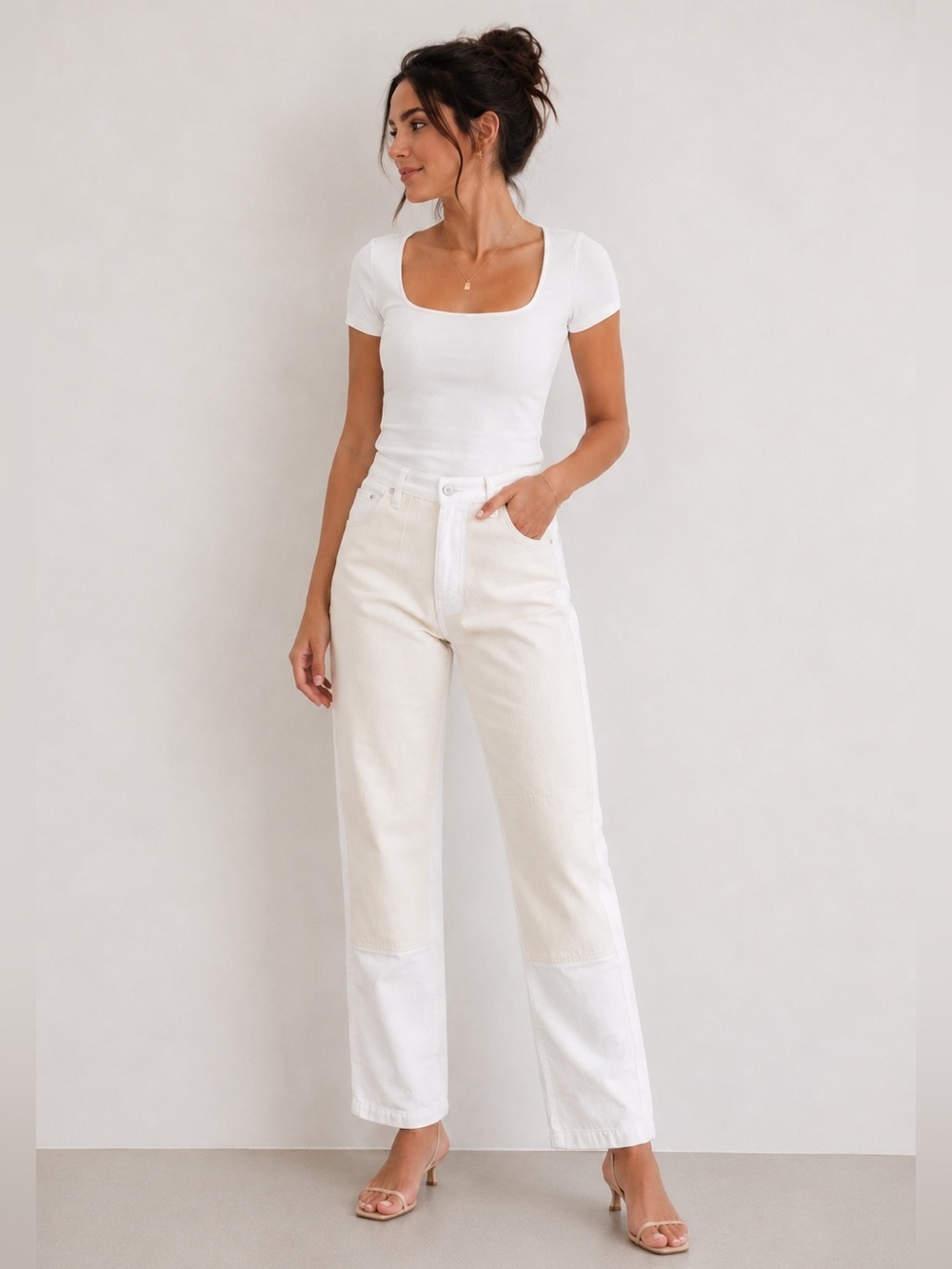 NWT Madewell The ‘90s Straight Jean: Two-Tone Workwear Edition Size 32
